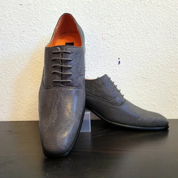 Ferro Aldo Grey Oxford Dress Shoes - Picture 1 of 4